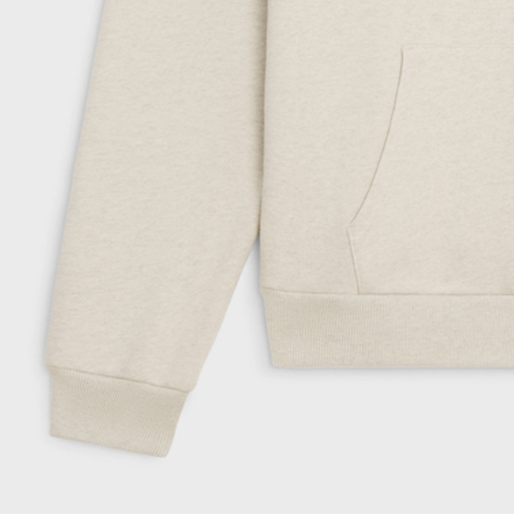 Sizing CELINE SS24 男士標誌印花米色連帽衫 2Y321765N-01CB