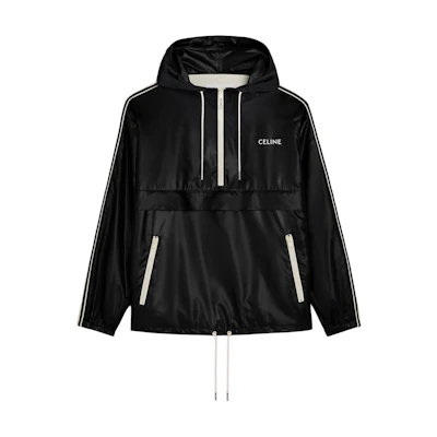 Celine SS24 Logo Print Drawstring Hoodie Jacket Men’s Black 2W81A052I-38NO