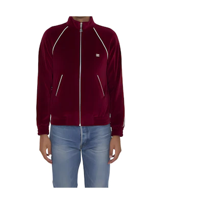 Celine SS24 Red Logo Embroidered Zip-Up Jacket for Men RV029748-28EB