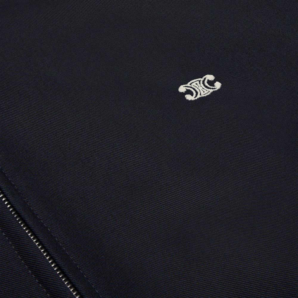 Purchase CELINE SS24 Solid Logo Embroidered Hoodie Jacket  Sky Blue. 2W96C208R-07MR