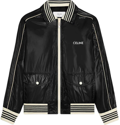 Celine SS24 條紋字母印花黑色拉鍊休閒外套 2W973661V-38NO Buy Celine SS24 條紋字母印花黑色拉鍊休閒外套 2W973661V-38NO