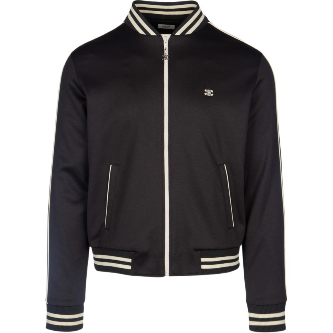 Celine SS24 Striped Logo Zip Pocket Casual Long-Sleeve Jacket Men’s Black 2Y28H021W-10CE