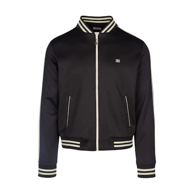 Celine SS24 Striped Logo Zip Pocket Casual Long-Sleeve Jacket Men’s Black 2Y28H021W-10CE