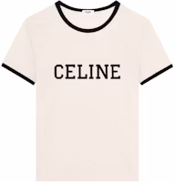 CELINE SS25 Beige Slim Fit Letter Crewneck T-Shirt. RX02R507Z-01QF CELINE SS25 Beige Slim Fit Letter Crewneck T-Shirt. RX02R507Z-01QF