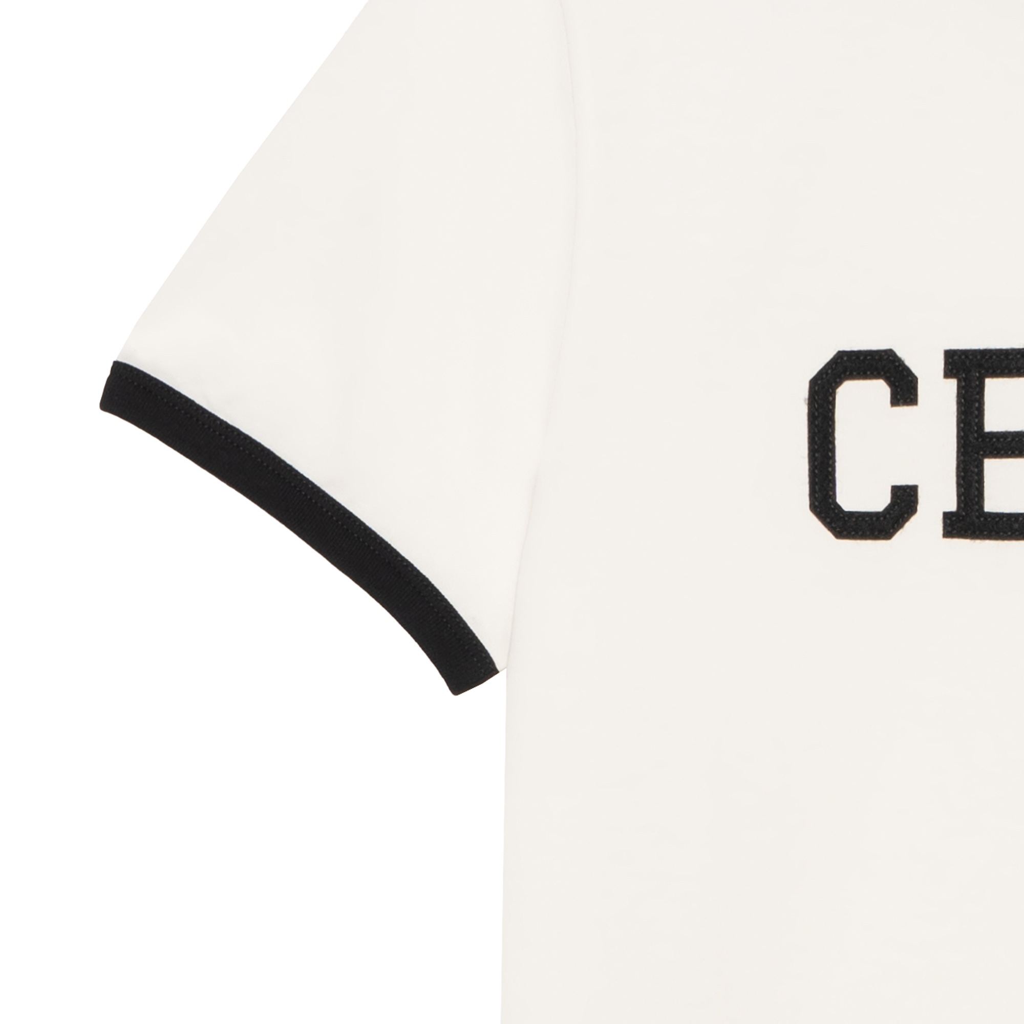 Sizing CELINE SS25 米色修身字母圆领T恤。 RX02R507Z-01QF