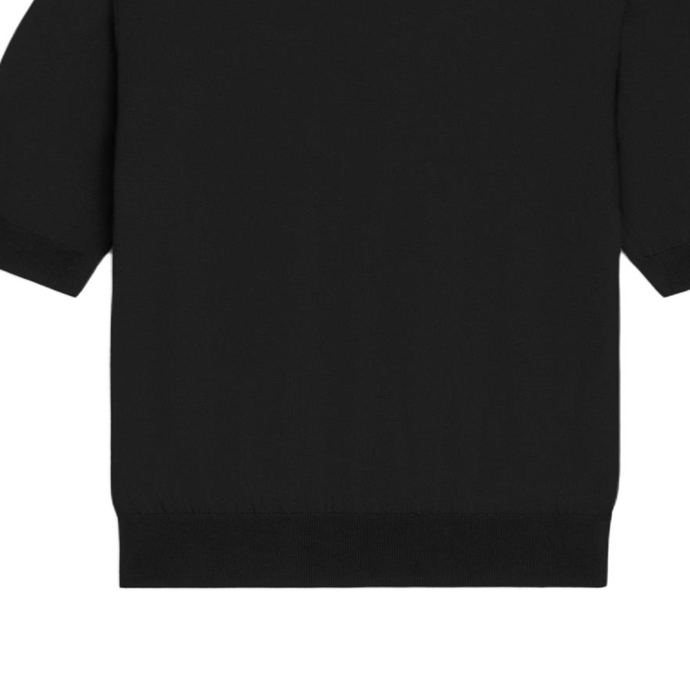 Sizing CELINE SS25 黑色標誌刺繡短袖POLO衫 2ADDT367Y-38NO