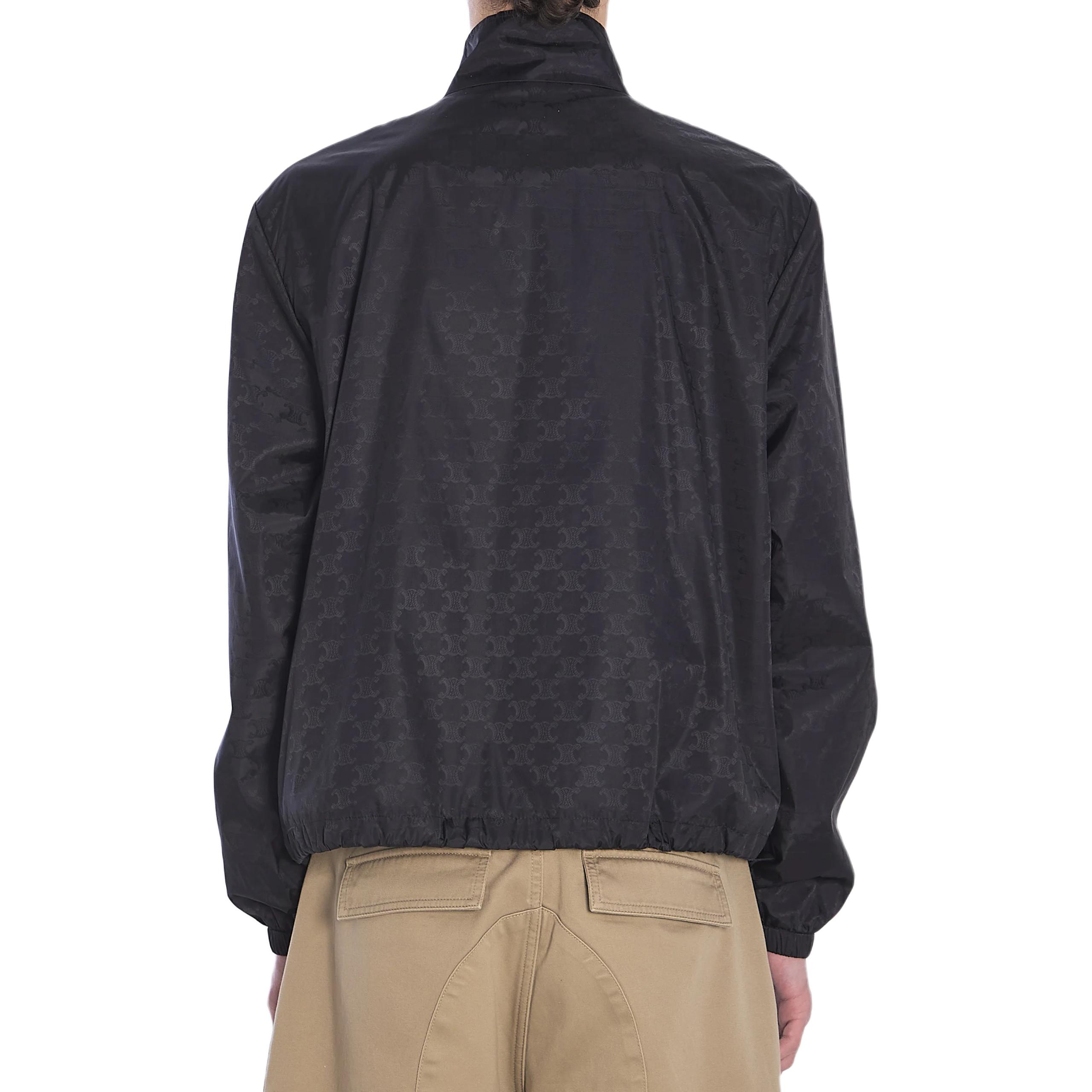 CELINE SS25  Black Nylon Interwoven Zip-Up Jacket with Drawstring Waist. RV0K6795W-38NO 圖 5