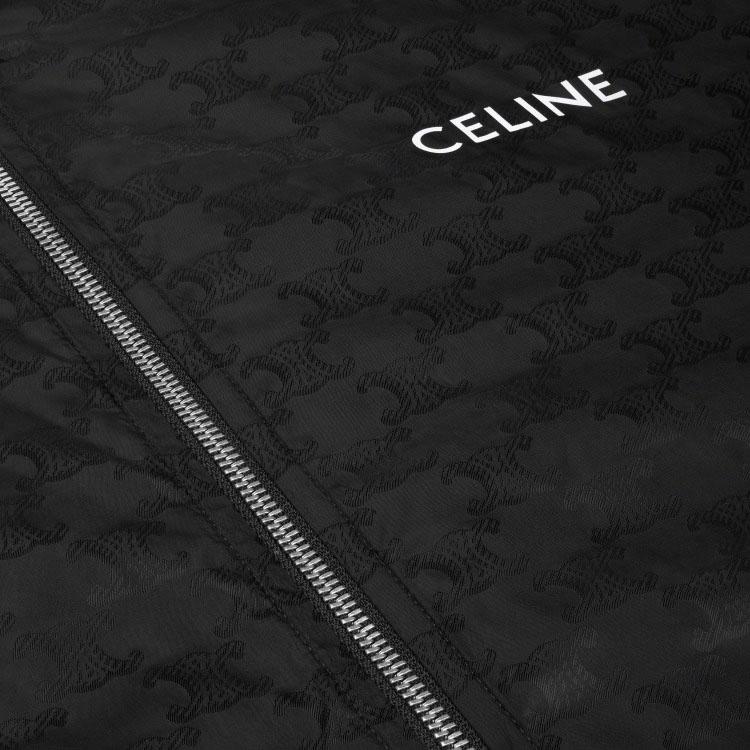 CELINE SS25  Black Nylon Interwoven Zip-Up Jacket with Drawstring Waist. RV0K6795W-38NO 圖 8
