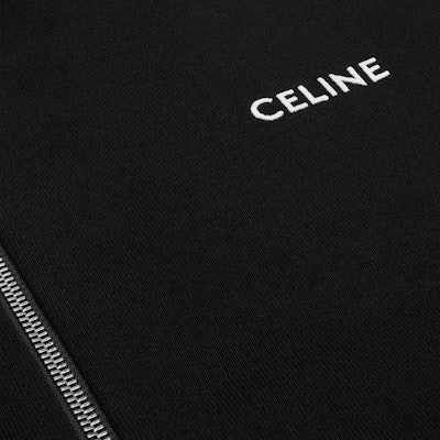 CELINE SS25 Black Zip-Up Hoodie with Logo. RY04I345F-38AW Details for CELINE SS25 Black Zip-Up Hoodie with Logo. RY04I345F-38AW