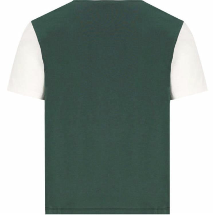 Lookbook 赛琳 CELINE SS25 绿色拼色字母Logo圆领T恤 RX04B671Q-FZM9