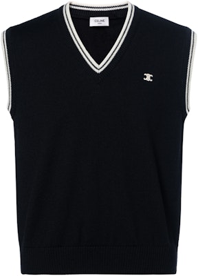 CELINE SS25 V-Neck Sleeveless Knit Vest Black 2ADCK823Y-38NO Buy CELINE SS25 V-Neck Sleeveless Knit Vest Black 2ADCK823Y-38NO