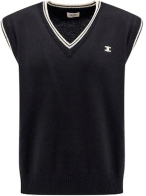 CELINE SS25 V-Neck Sleeveless Knit Vest Black 2ADCK823Y-38NO Order CELINE SS25 V-Neck Sleeveless Knit Vest Black 2ADCK823Y-38NO