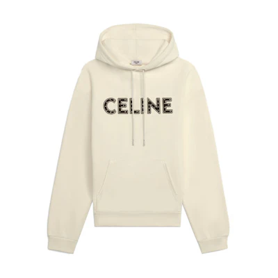 CELINE Studded Logo Oversized Sweatshirt Fluorescent White. 2Y323052H-01OB