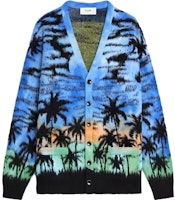 CELINE Sunset Pattern Jacquard Knit Sweater Blue Long Sleeve 2AH57421U-07BL CELINE Sunset Pattern Jacquard Knit Sweater Blue Long Sleeve 2AH57421U-07BL