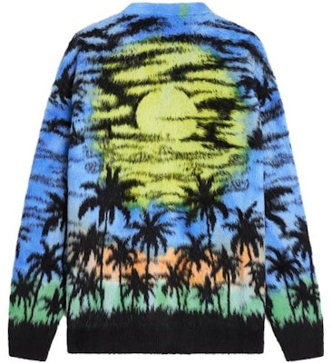 CELINE 日落圖案提花針織藍色長袖毛衣 2AH57421U-07BL Lookbook CELINE 日落圖案提花針織藍色長袖毛衣 2AH57421U-07BL