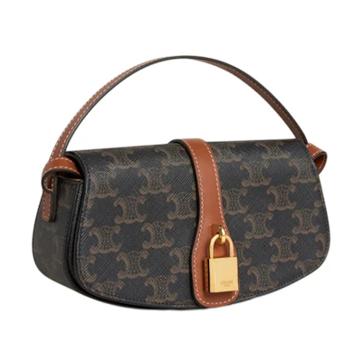 Celine Tabou Clutch On Strap Triomphe Tan