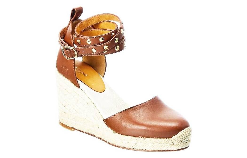 CELINE Taillat Heeled Espadrilles 'Studded Tan' 圖 3