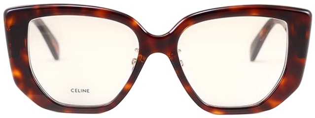 celine-tortoiseshell-irregular-optical-glasses-unisex-with-logo-temples-cl-50146-f-052
