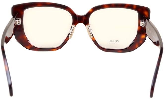 CELINE 龟壳纹不规则光学眼镜 男女通用 带标志镜腿 CL50146F-052 Shop CELINE 龟壳纹不规则光学眼镜 男女通用 带标志镜腿 CL50146F-052