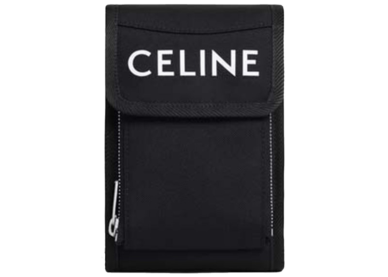 Celine Trekking Phone Pouch in Nylon Black