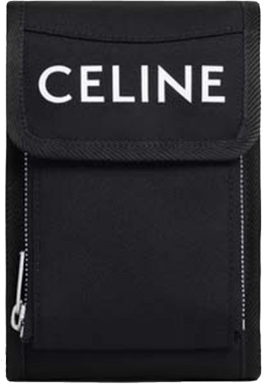 celine-trekking-phone-pouch-in-nylon-black