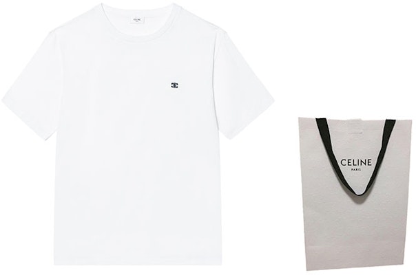 CELINE Triomphe Loose Fit Crew Neck Solid White T-Shirt 2X04I671Q-01OB Shop CELINE Triomphe Loose Fit Crew Neck Solid White T-Shirt 2X04I671Q-01OB