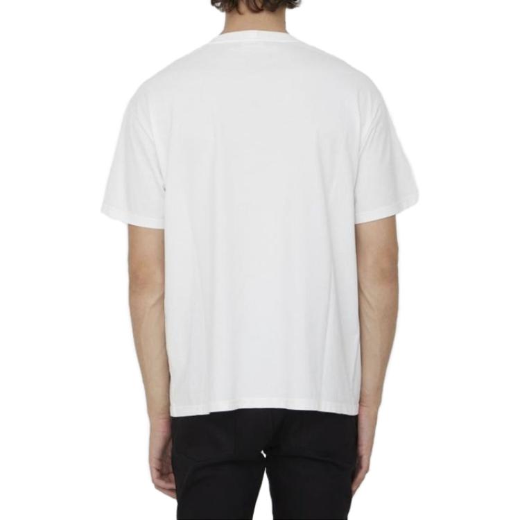 Sizing CELINE Triomphe Kaos Putih Longgar Crew Neck Solid 2X04I671Q-01OB