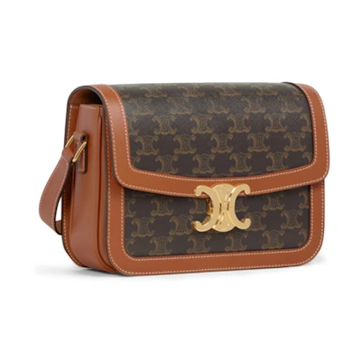 Celine Triomphe Bag Medium Triomphe Tan
