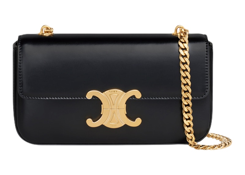 Celine Triomphe Chain Shoulder Bag Black