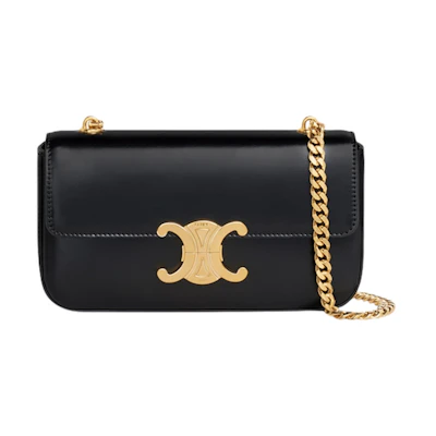 Celine Triomphe Chain Shoulder Bag Black