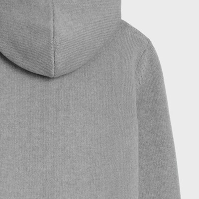 CELINE Triomphe FW23 Solid Logo Embroidered Zip-Up Sweatshirt. 2AD5O048T-09GM 3