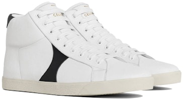 CELINE Triomphe Mid-Top Kasut Bertali 'Putih Biru' 335963338C.01MA Lookbook CELINE Triomphe Mid-Top Kasut Bertali 'Putih Biru' 335963338C.01MA