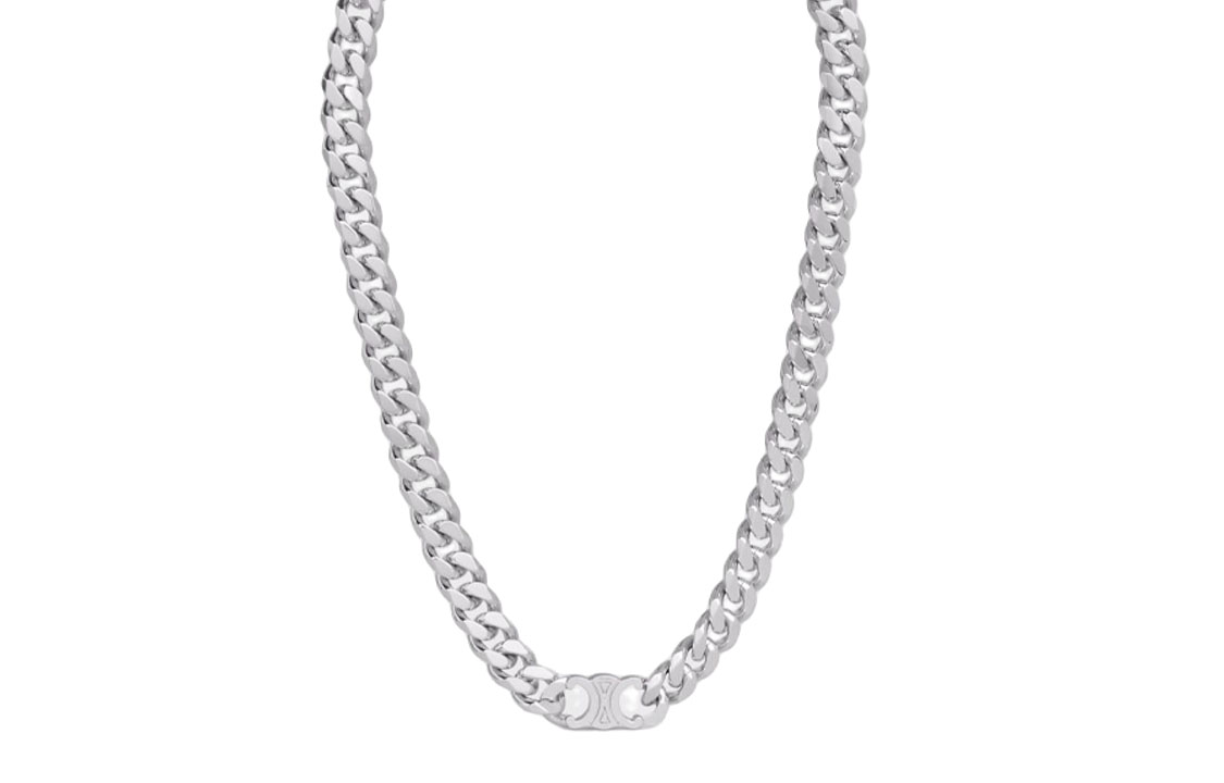 Order 셀린느 트리옹프 미니멀 브래스 목걸이 남성용 패션 아이템 460JF6BRA36SI