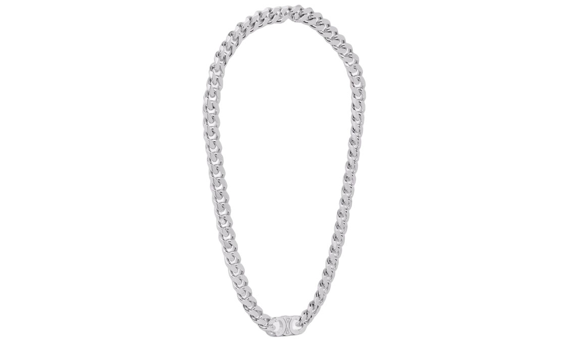 Shop 셀린느 트리옹프 미니멀 브래스 목걸이 남성용 패션 아이템 460JF6BRA36SI