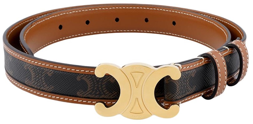 CELINE Triomphe Monogram Leather Canvas Belt Unisex Brown 2.5cm 45B422AES-04LU Buy CELINE Triomphe Monogram Leather Canvas Belt Unisex Brown 2.5cm 45B422AES-04LU