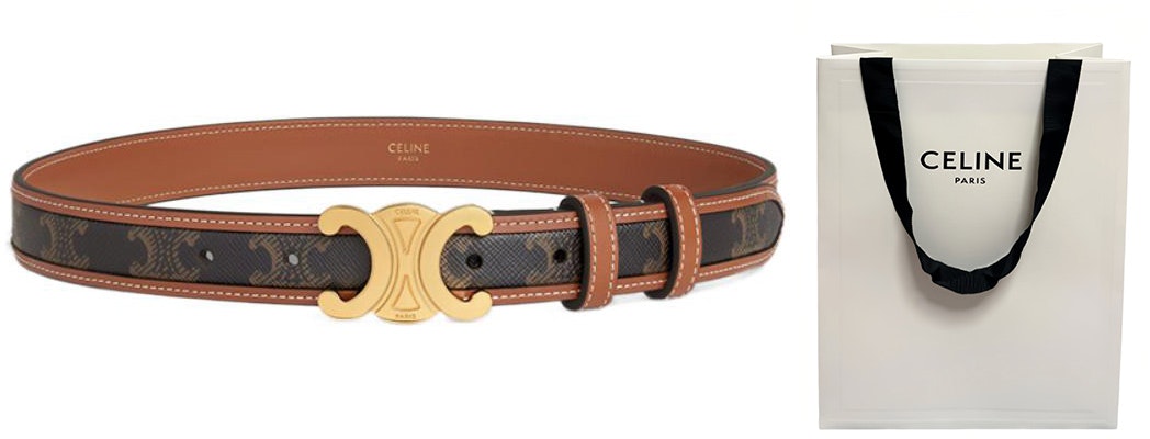 CELINE Triomphe Monogram Leather Canvas Belt Unisex Brown 2.5cm 45B422AES-04LU Shop CELINE Triomphe Monogram Leather Canvas Belt Unisex Brown 2.5cm 45B422AES-04LU