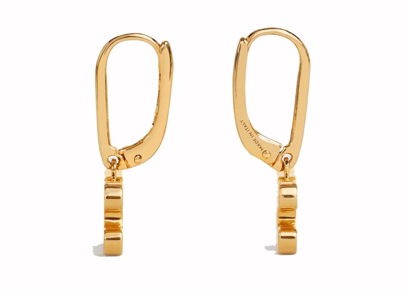 Lookbook Pendientes Celine Triomphe Dorados con Cristales y Acabado en Latón y Oro