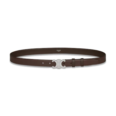 CELINE Triomphe Smooth Leather Belt Bark Color 2.5cm Wide 45AKA3A01.19EC