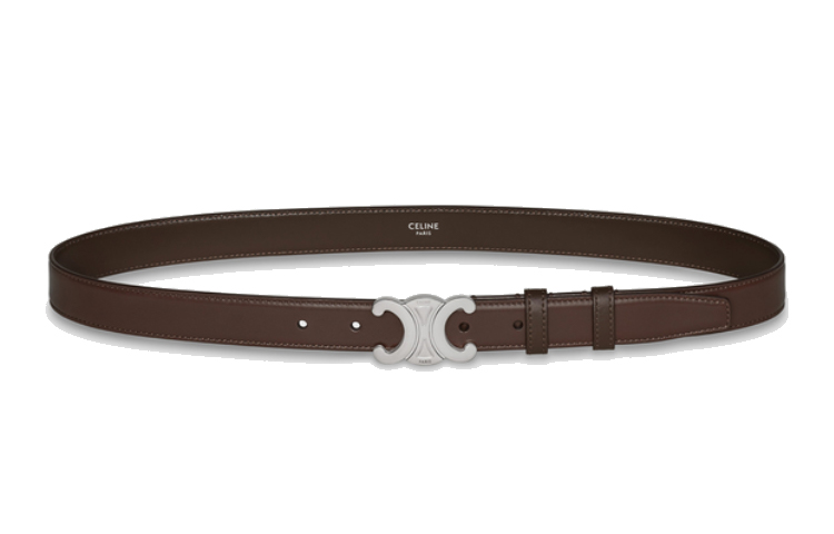 Order CELINE 凱旋标志光滑皮革腰带 栗色 2.5厘米宽 45AKA3A01.19EC