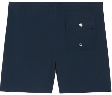 CELINE Triomphe Solid Drawstring Swim Trunks Navy Blue Swimwear. 2Z732519U-07MR Lookbook CELINE Triomphe Solid Drawstring Swim Trunks Navy Blue Swimwear. 2Z732519U-07MR