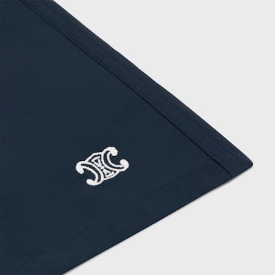 CELINE Triomphe Solid Drawstring Swim Trunks Navy Blue Swimwear. 2Z732519U-07MR Purchase CELINE Triomphe Solid Drawstring Swim Trunks Navy Blue Swimwear. 2Z732519U-07MR