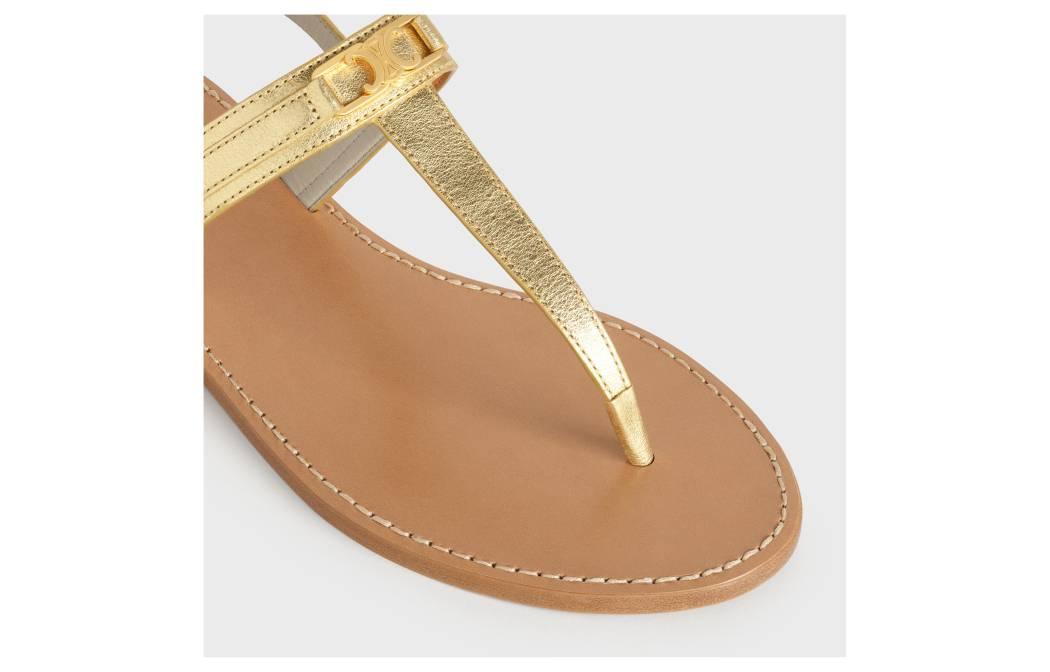 Shop セリーヌ トリオンフ ビーチサンダル 'メタライズドゴールド' 333103093C35OR 333103093C35OR