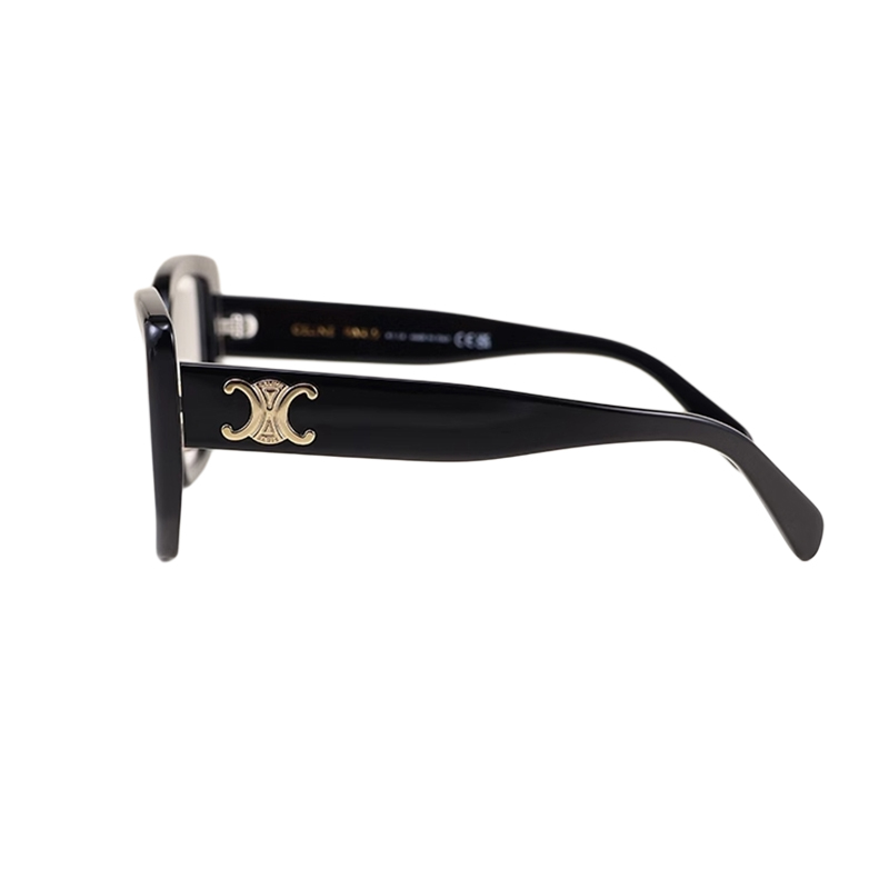 CELINE Unisex Black Acetate Irregular Optical Glasses with Logo Temples. CL50146I001 圖 3