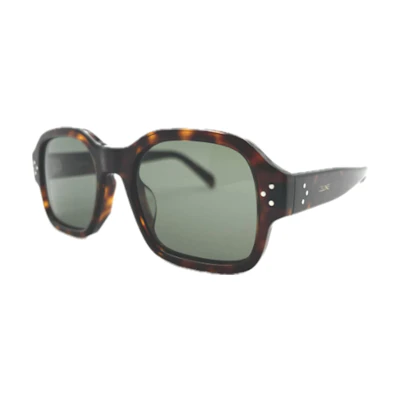 CELINE Unisex Brown Irregular Acetate Sunglasses with Solid Lenses CL40266U52N