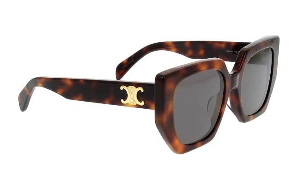 CELINE Unisex Brown Irregular Acetate Sunglasses with Side Pattern Design CL40239F53A 圖 2