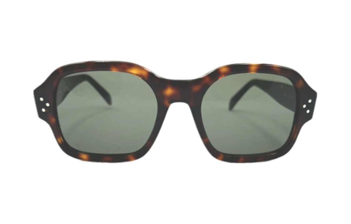 Lookbook 赛琳 男女款棕色不规则板材太阳镜配实心镜片 CL40266U52N