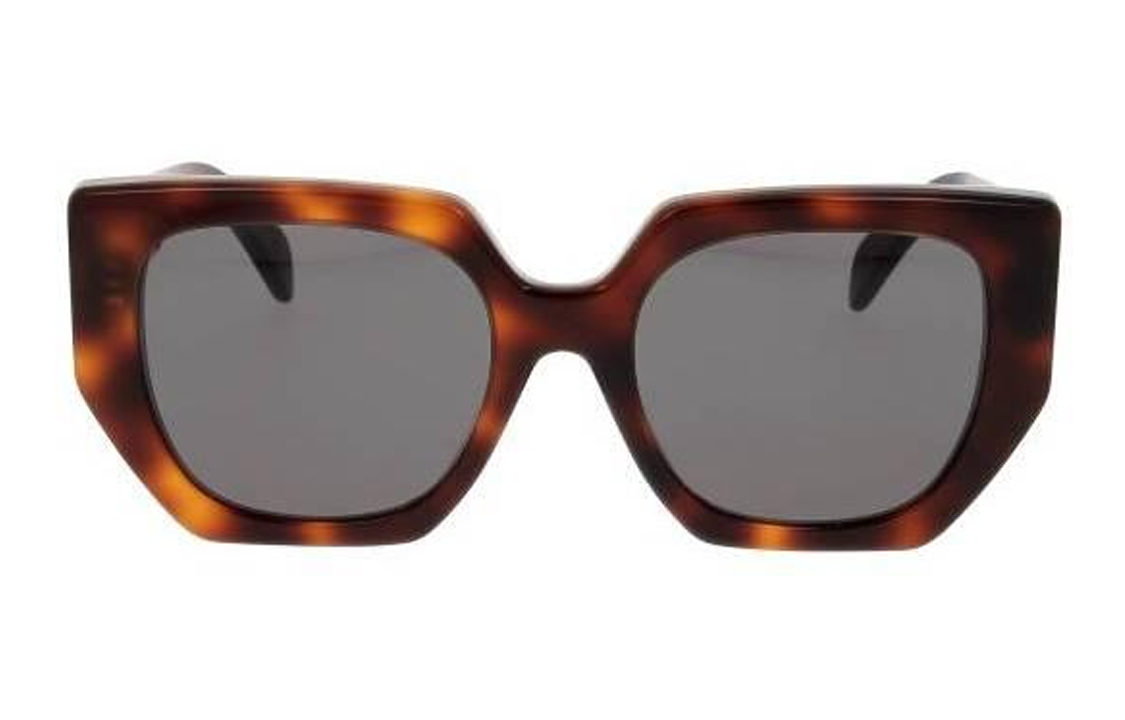 CELINE Unisex Brown Irregular Acetate Sunglasses with Side Pattern Design CL40239F53A 圖 3