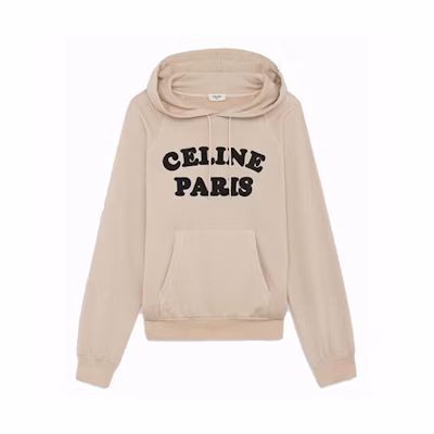 Celine Velvet Wool Hoodie Ivory White 2Y140607F-01IK