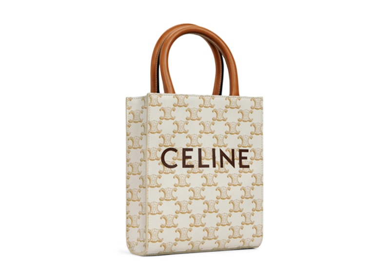 Celine Vertical Cabas Triomphe Mini White