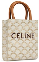Celine Vertical Cabas Triomphe Mini White Celine Vertical Cabas Triomphe Mini White